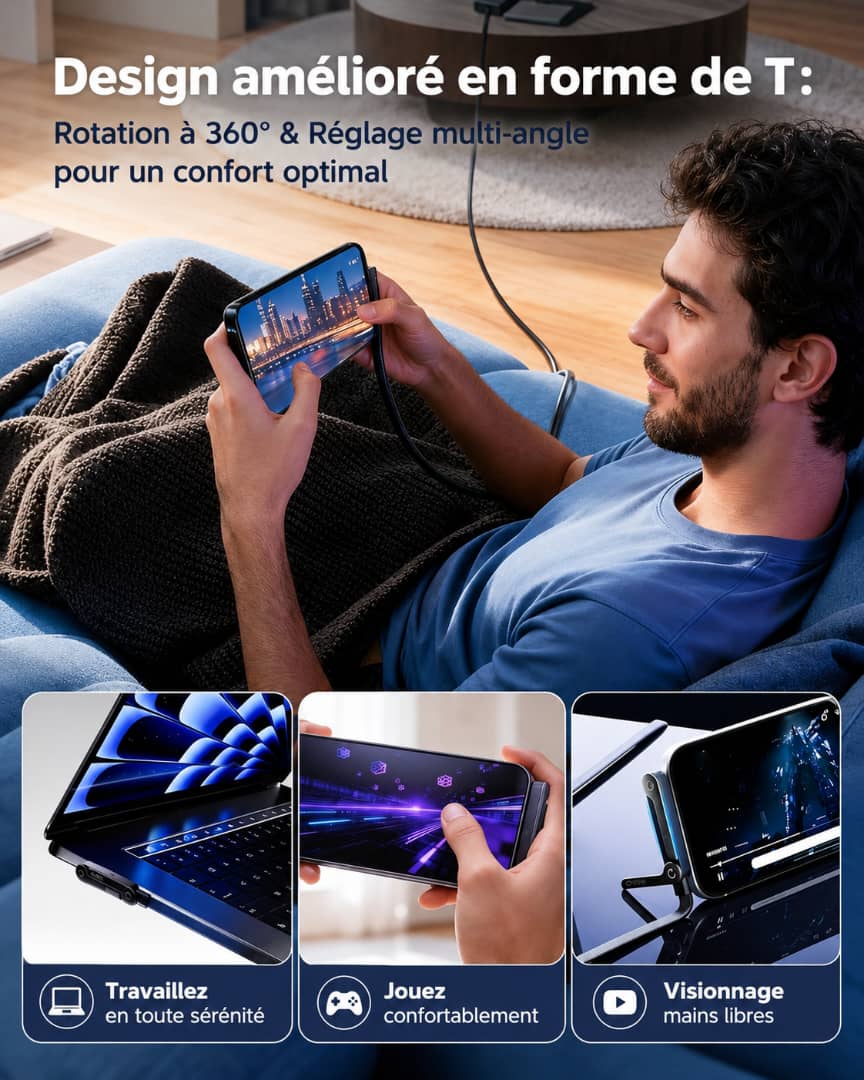NeoCable™ – Le câble intelligent (Type C)qui recharge votre téléphone en un éclair… sans jamais se casser