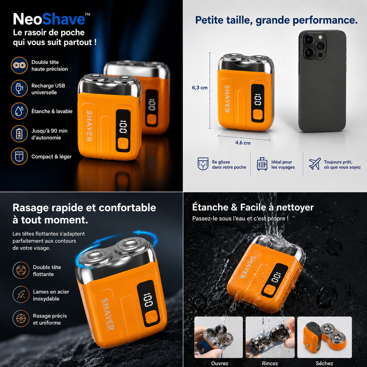 NeoShave™ – Le rasoir de secours premium que tout homme élégant devrait avoir sur lui."